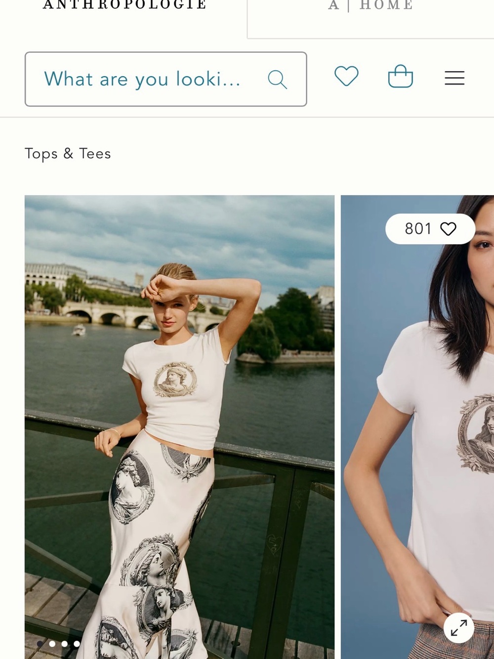 Maeve | Anthropologie White Short Sleeve Tee with Classical Portrait Medallion - Picture 8 of 11